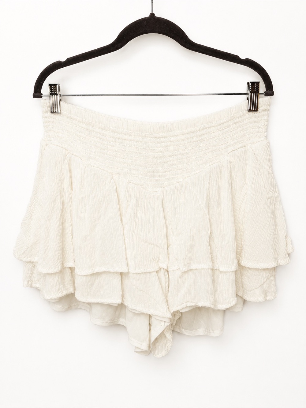 Torrid White Tiered Ruffle Smocked Skort Torrd 1 Womens 1X Flowy Boho Summer